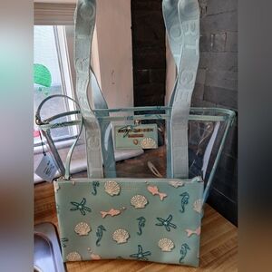 Kurt Geiger NWT Seahorse Translucent Tote/Crossbody & Dustbag